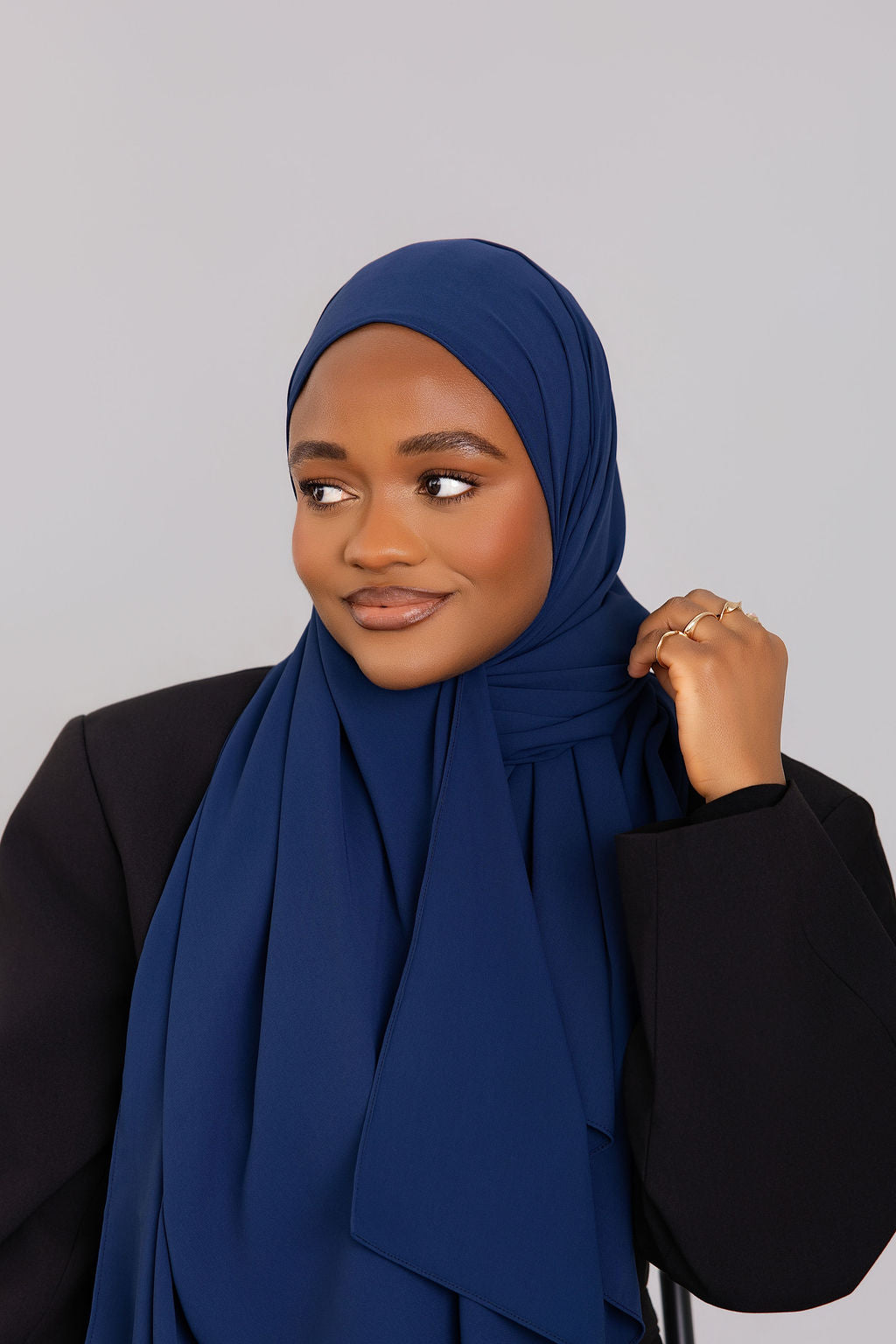 Midnight Blue Luxe Chiffon Hijab