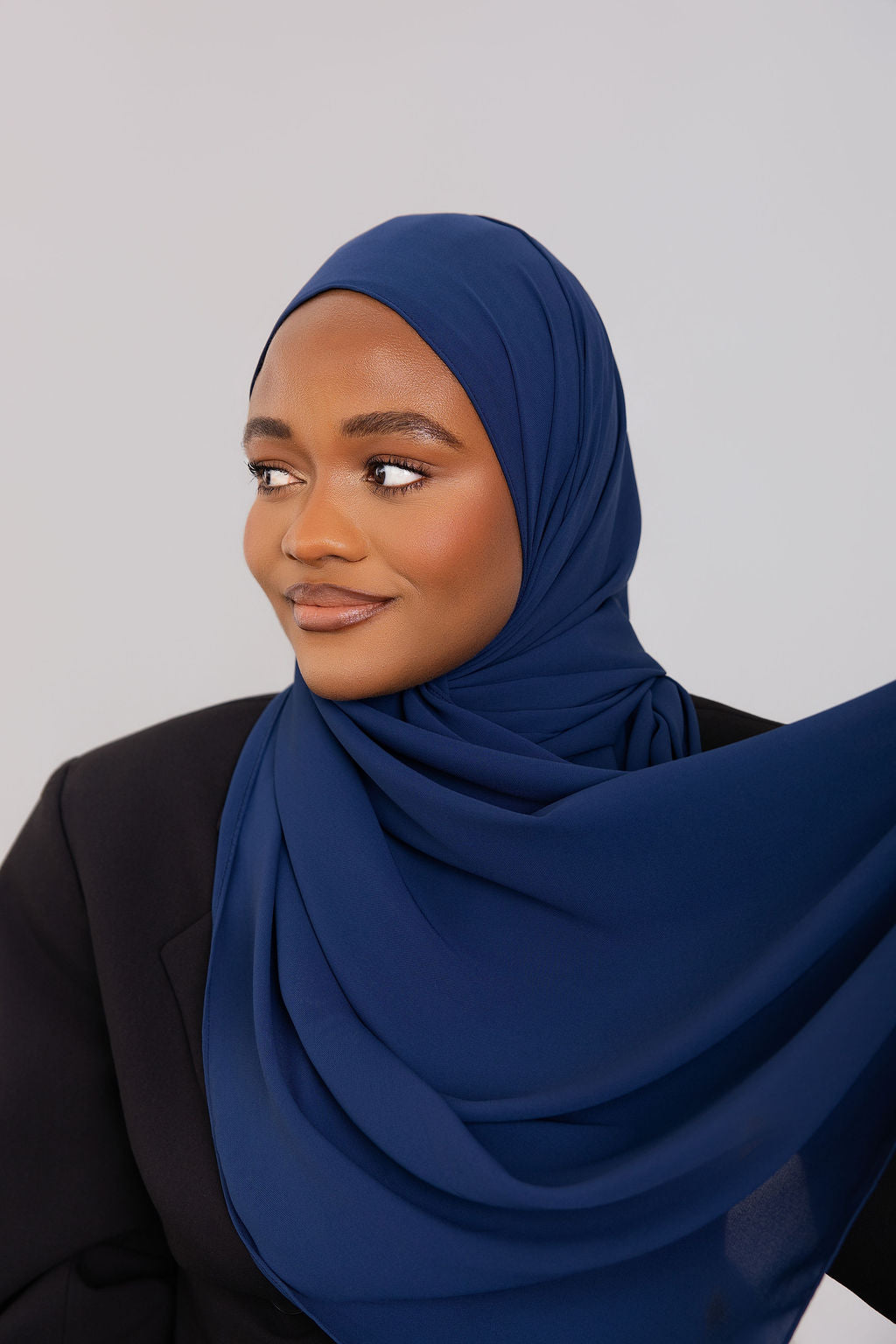 Midnight Blue Luxe Chiffon Hijab