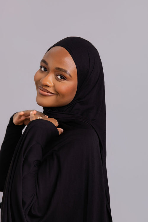 Black Luxe Jersey Hijab
