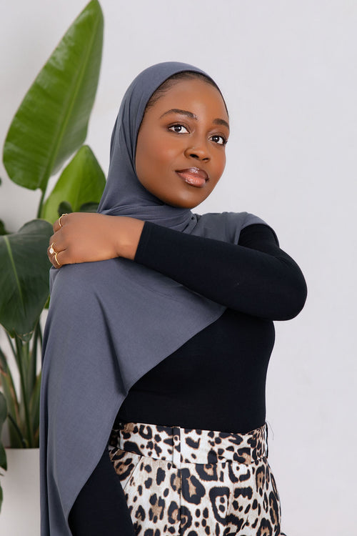 Grey Luxe Jersey Hijab