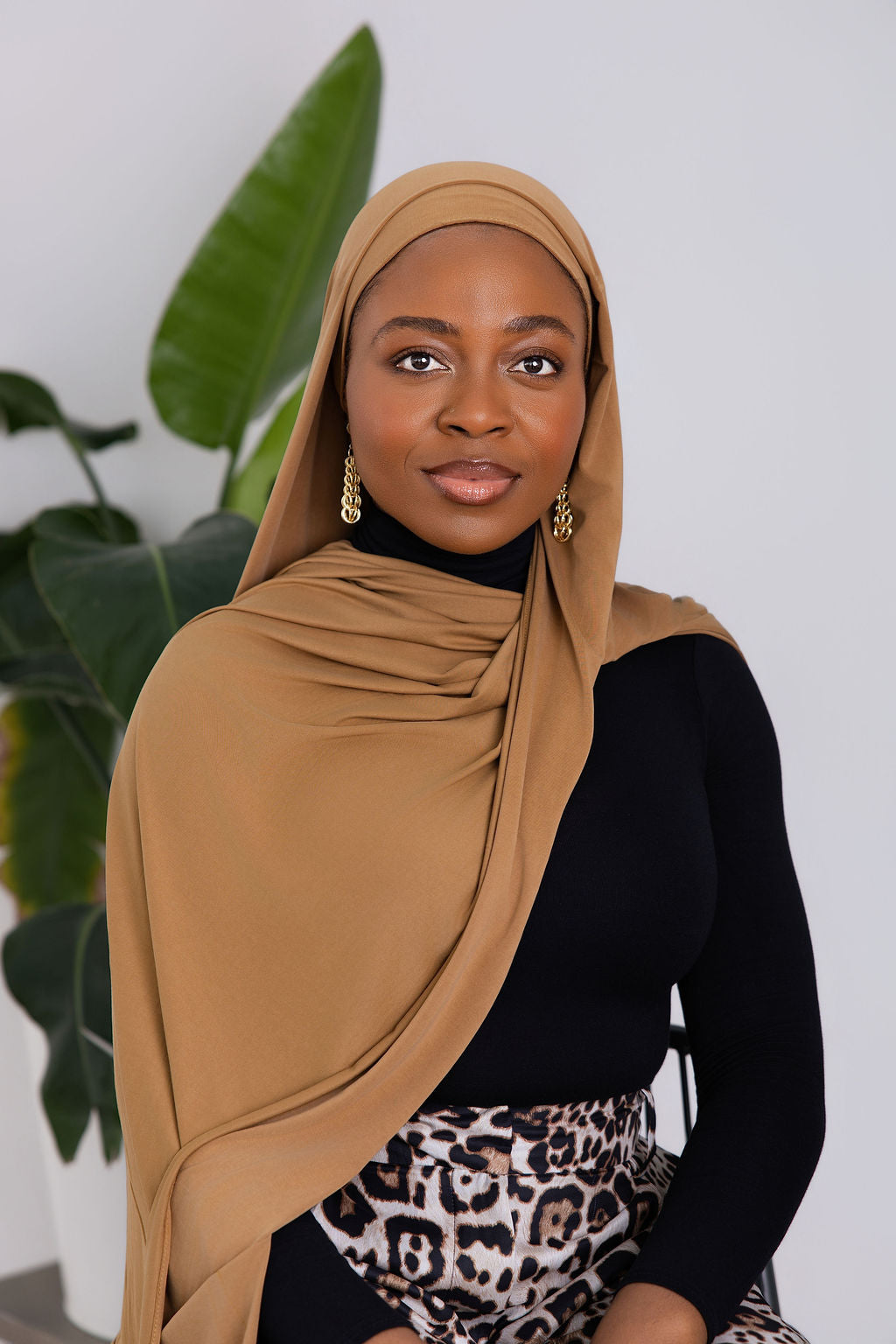 Rich Caramel Luxe Jersey Hijab